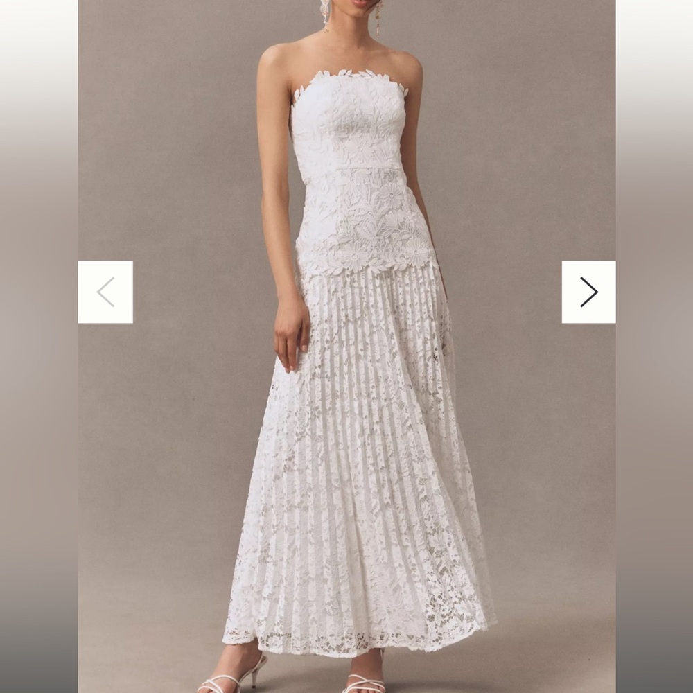 Milly Strapless White Lace Dress